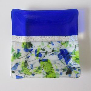 Fused Art Glass Square Plate/Trinket Tray - Ellijay, GA Artist